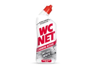 Limpa-sanitários WC Net gel sem lixívia com carvão ativo branco, garrafa de 750 ml