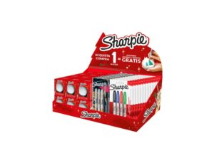 Marcador sharpie fine cores basicas/metálicas-expositor de secretária com 24 blisters+ 24bolas de ceramica gratis
