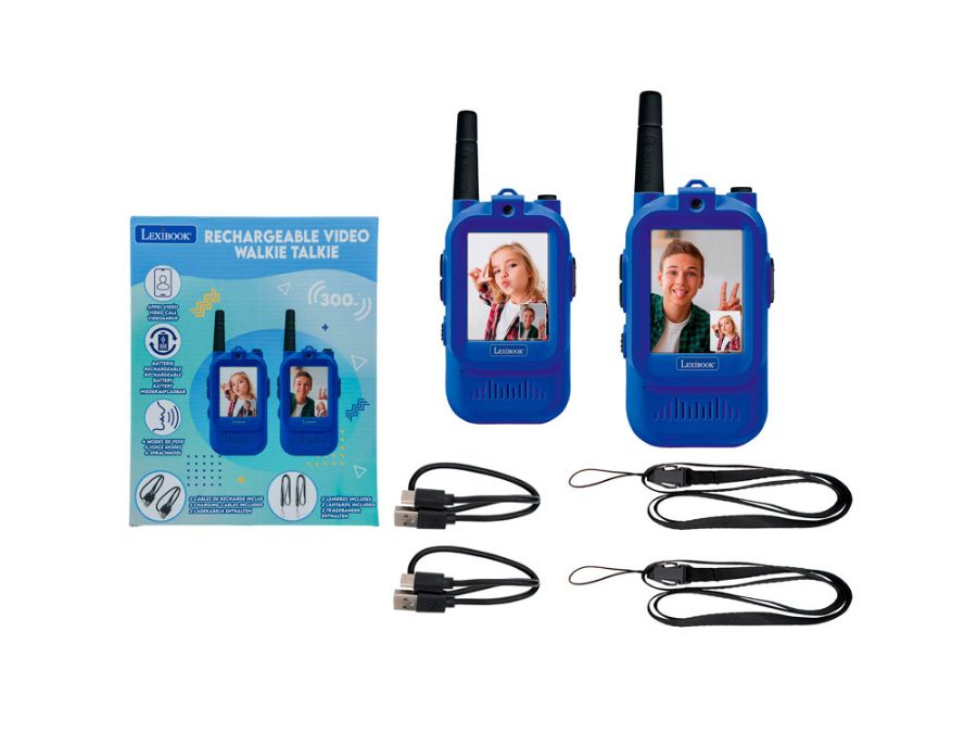 Walkie-talkies lexibook com ecrã função de chamada de vídeo 500 m recarregável